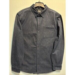 DKNY Men’s Dark Denim LS Button Down Shirt Size L  M2020022